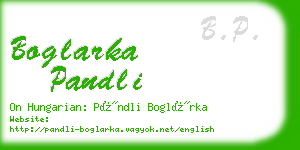 boglarka pandli business card